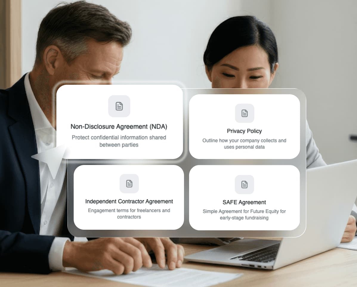 Startup legal templates library preview