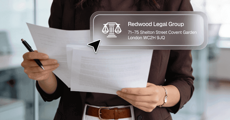 Top-down shot of a generated subscription agreement with the firm's letterhead and footer visible