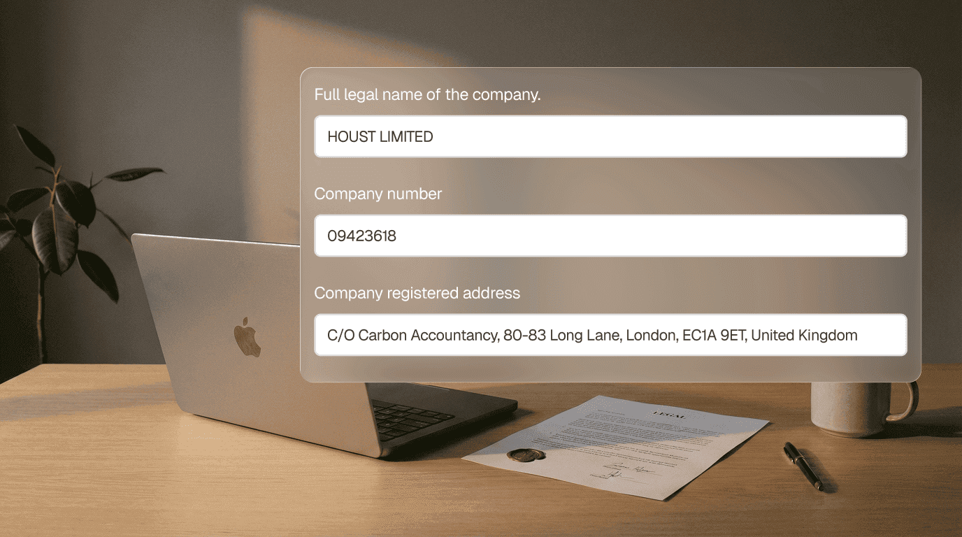 "Add New Client" search field on one side, populated company record on the other.