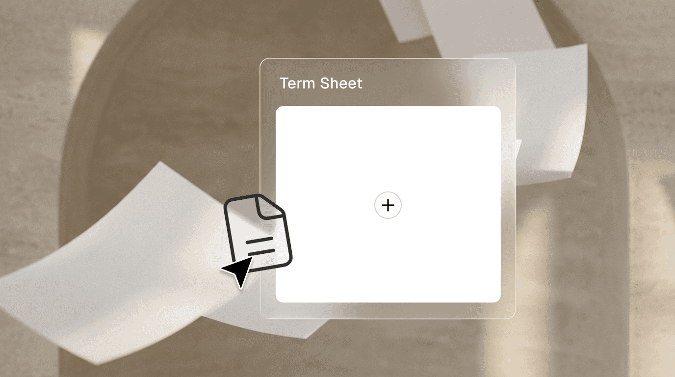Term sheet on the left with key terms highlighted, SuLe workflow on the right with those same values prefilled.